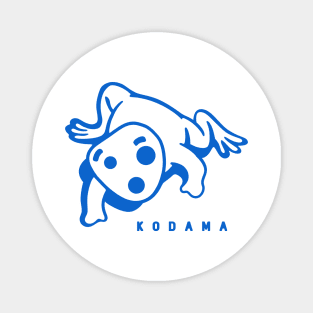 Kodama. A spirit in Japanese folklore that inhabit trees in blue ink Magnet